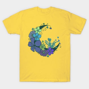 Magical Fairy with Floral Moon T-Shirt